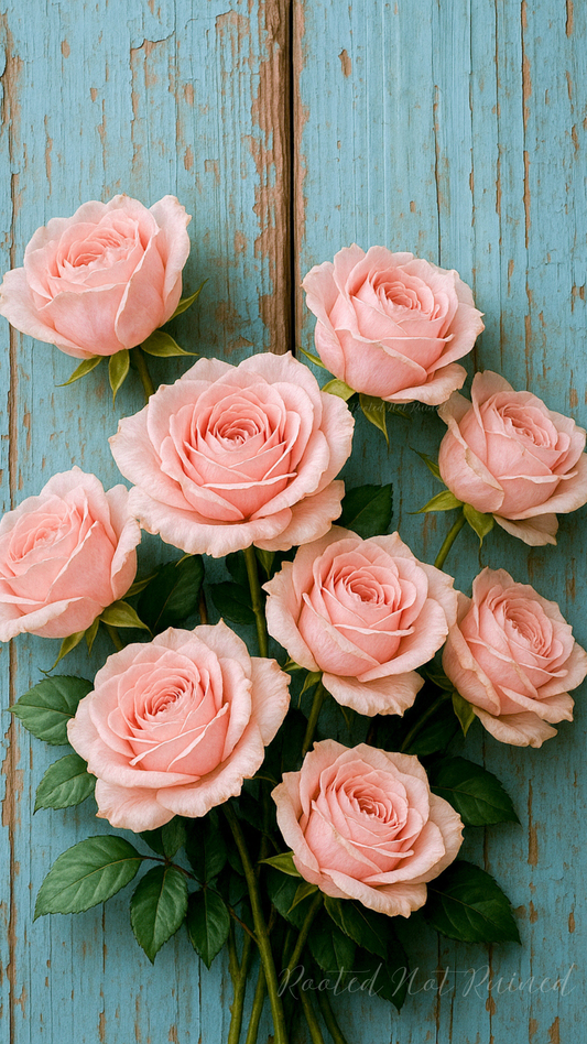 Weathered Grace | Blush Rose Phone Wallpaper | Rustic Romantic Aesthetic | Digital Download