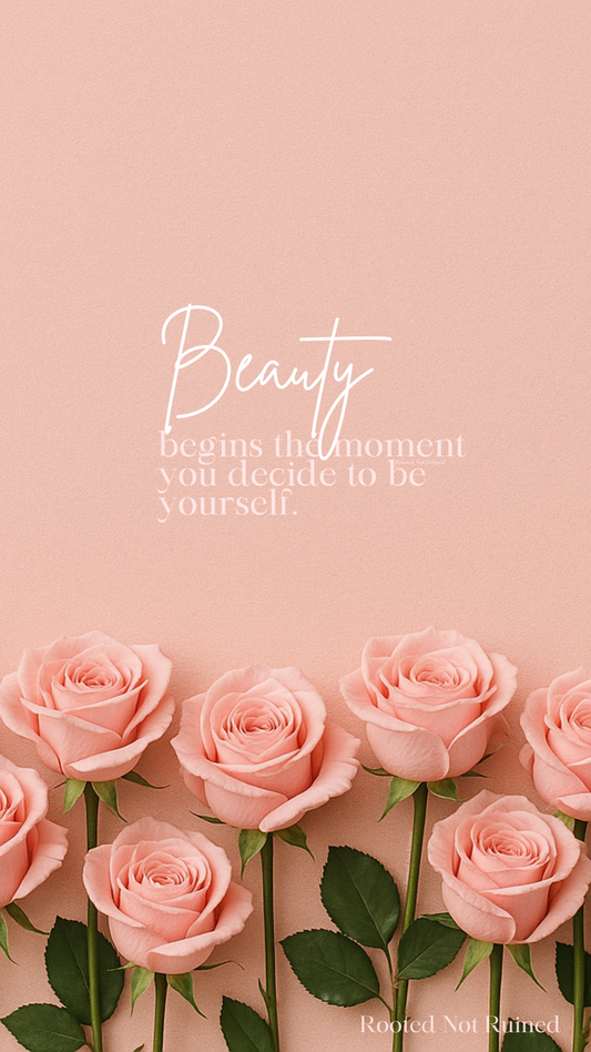 Soft Blush Roses Inspirational Phone Wallpaper | Rooted Not Ruined Collection